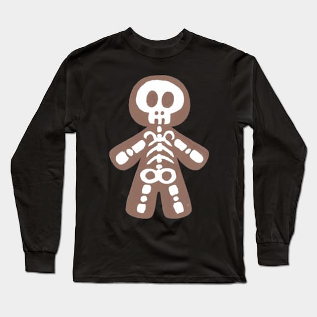 Skeleton Gingerbread Person Long Sleeve T-Shirt by JadedOddity